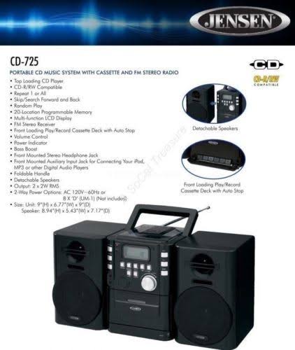 Portable CD Music System with Cassette & FM Stereo X742740