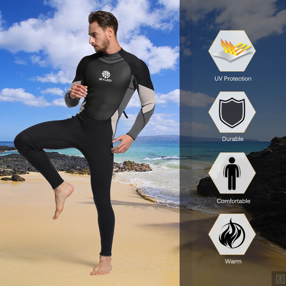 3mm Back Zip Full Body Wetsuit Jumpsuit Y160