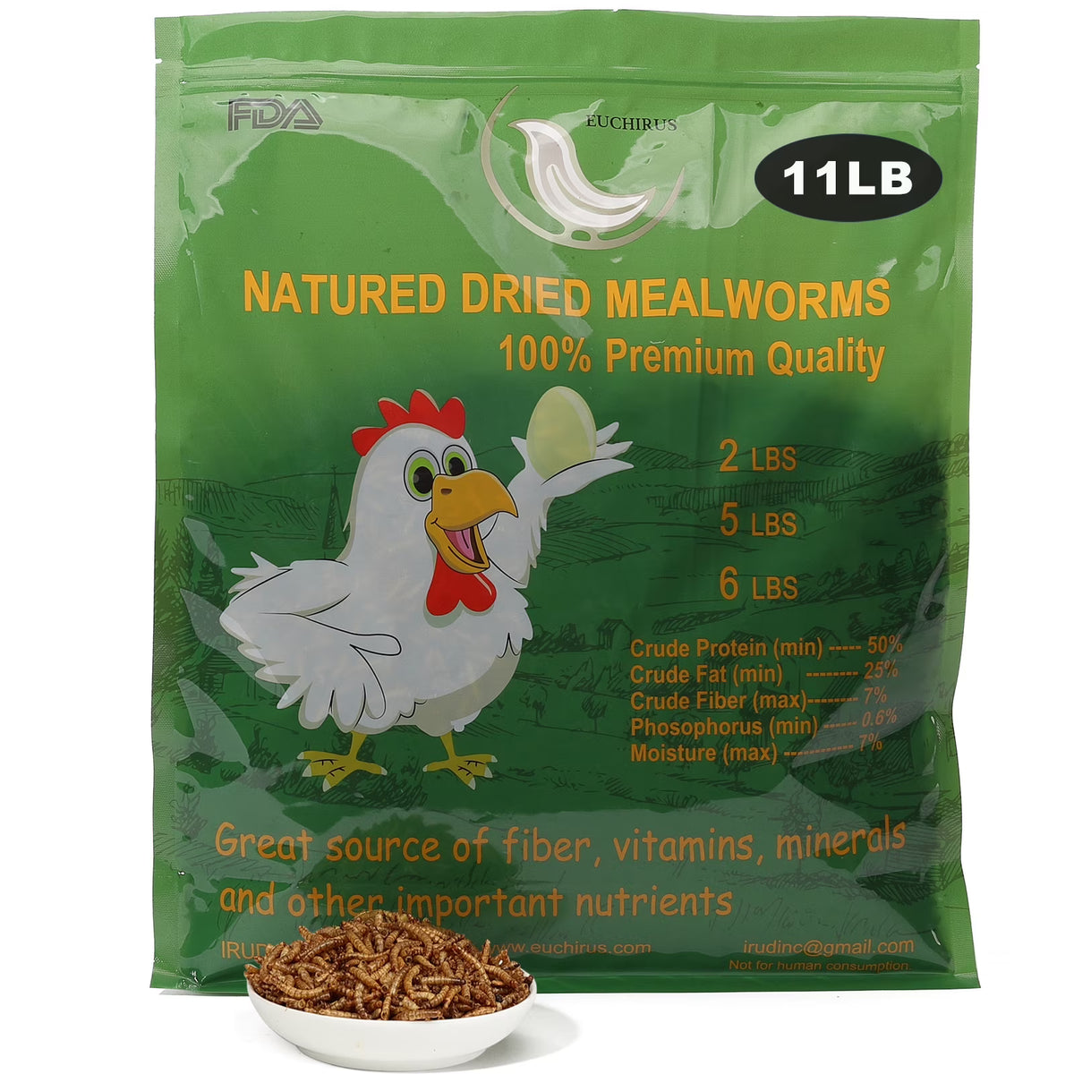 11LB Non-GMO Dried Mealworms M33272