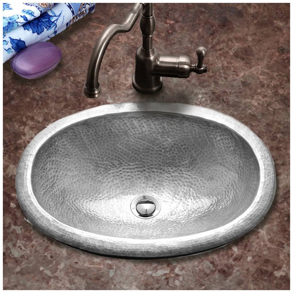 Lustrous Pewter Copper Self Rimming Sink F133644
