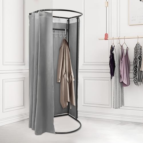 Grey Portable Folding Dressing Room with Shading Curtain I6702