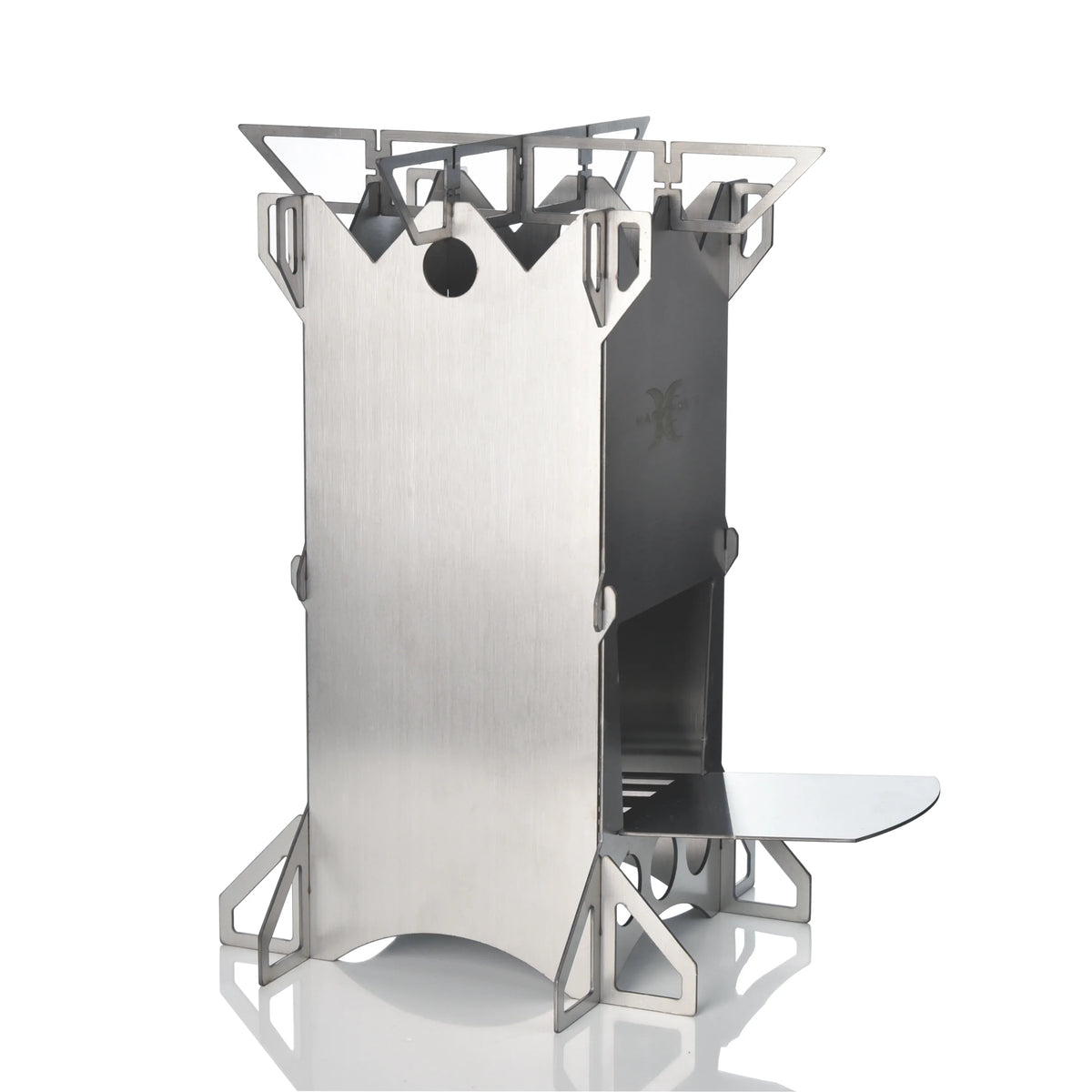 Folding Stainless Steel Wood Burning Camp Stove E112