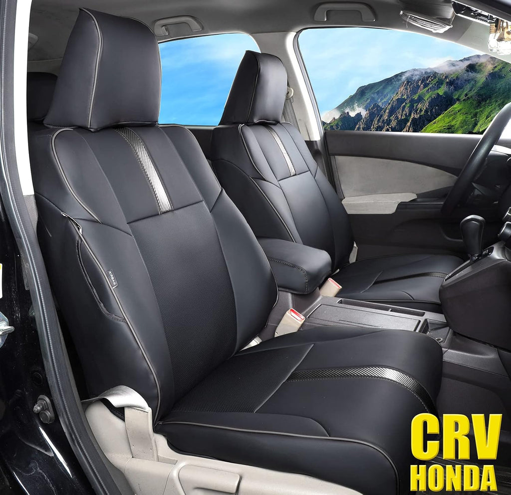 Beige Waterproof Faux Leather Car Seat Covers for Honda CRV 2017-2023 S1203