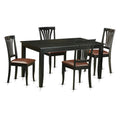 5 Piece Rectangular Dining Table Set with Faux Leather Chairs V392380