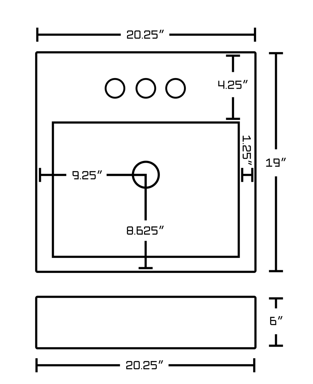 Semi-Recessed White Vessel C859773
