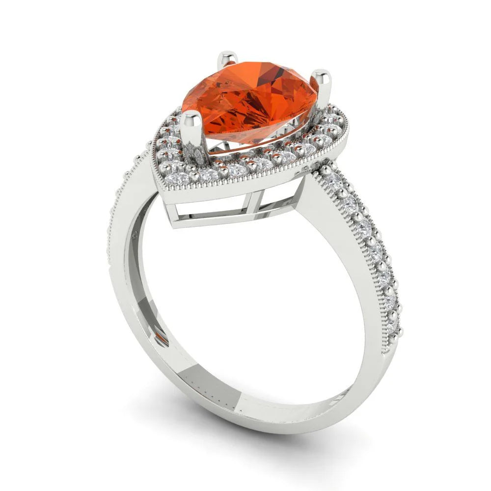 14k White Gold Halo Ring M387