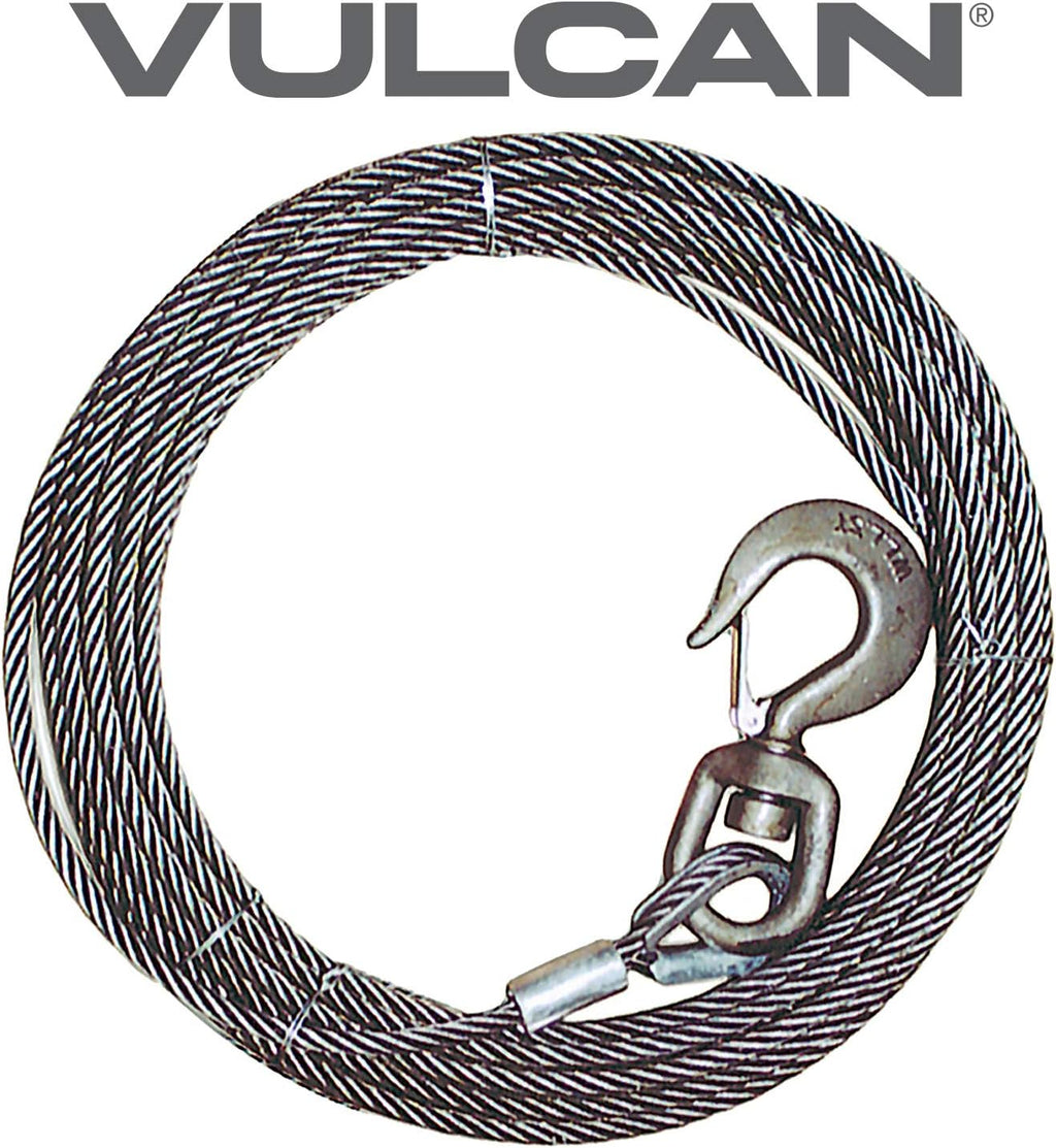 3/8 Inch x 50 Foot Steel Winch Cable with Swivel Hook P357834