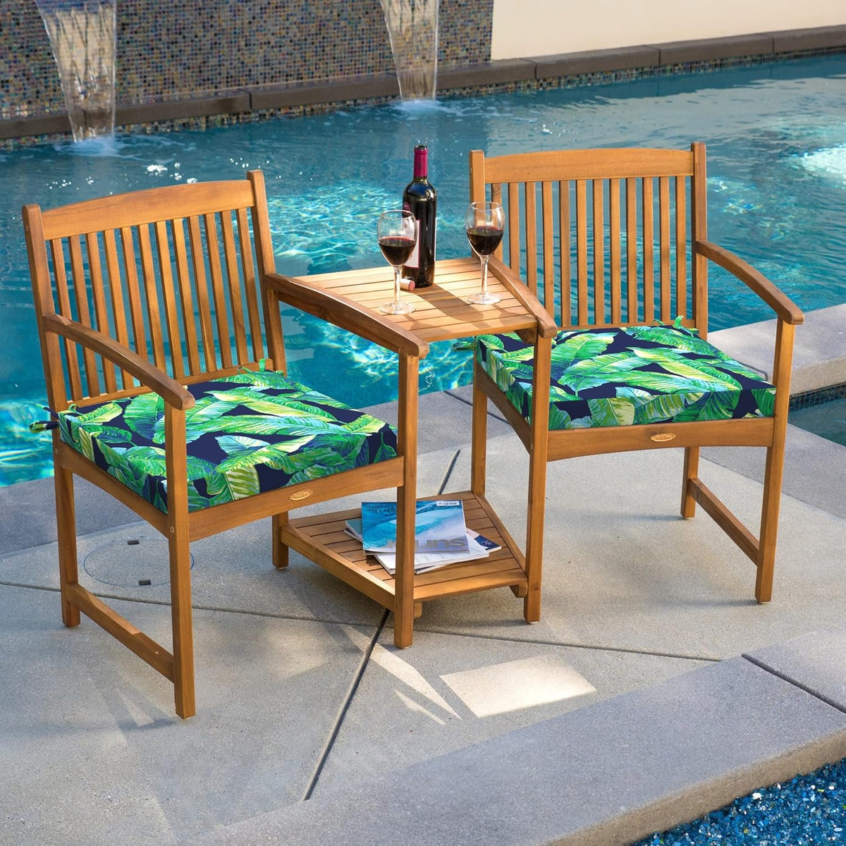 Blue Palms Square Outdoor Chair Pad Set of 2 T109974