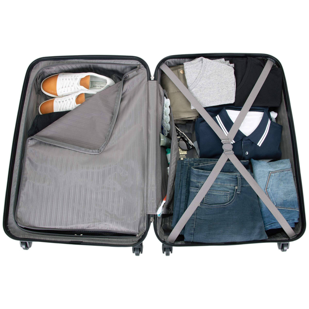28-inch Lightweight Hardside 4-Wheel Spinner Checked Suitcase R3994