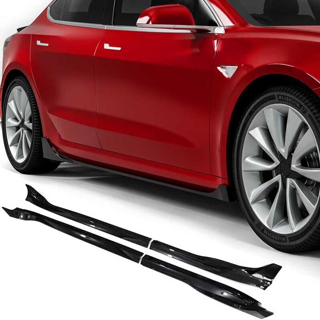 Gloss Black ABS Side Skirts for Tesla Model 3 C8930