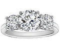 3.50 Cttw 3 Stone Ring, Platinum Clad, Size 7 Q1793