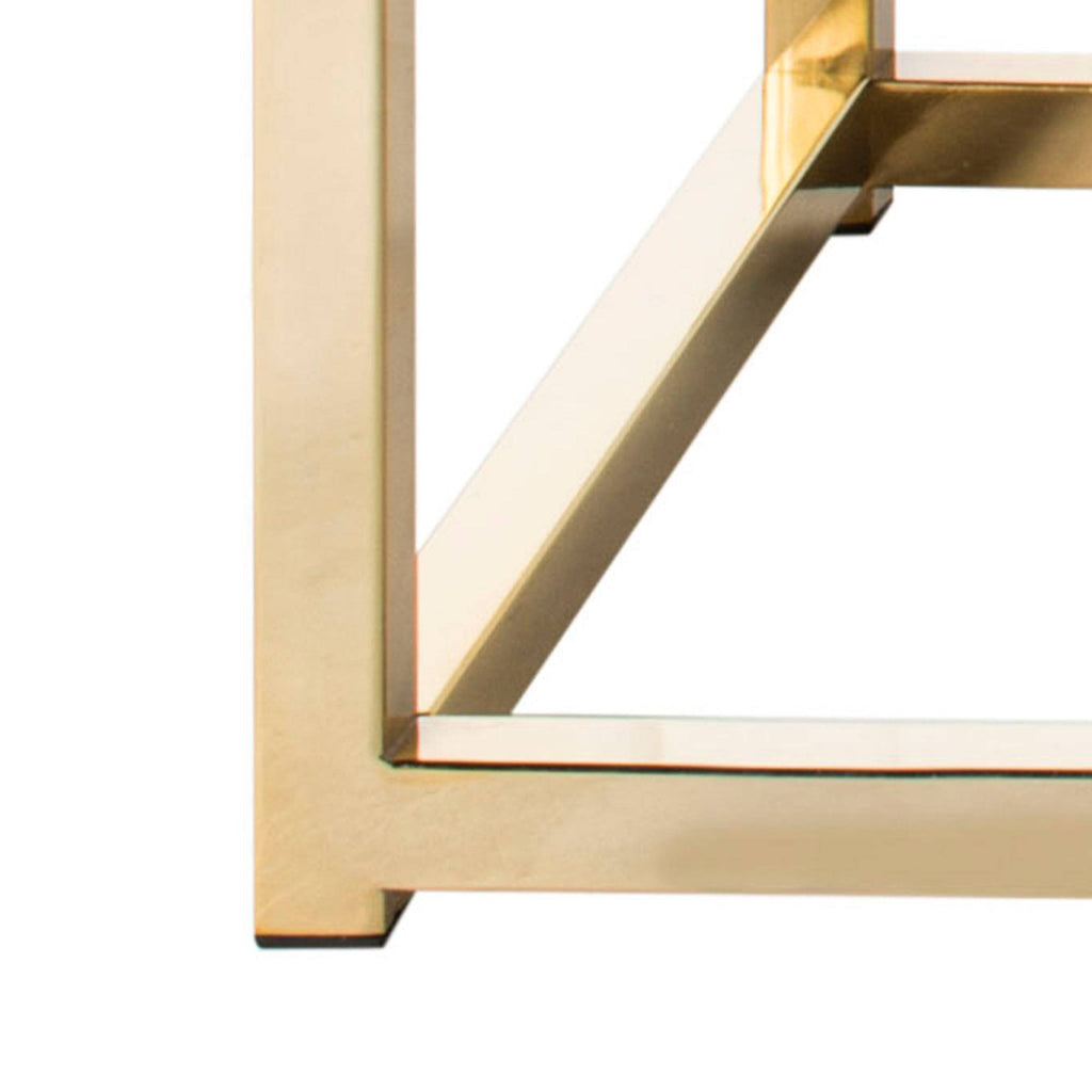 Navy/Brass Velvet Bench L7577