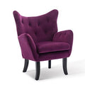 Purple Velvet Tufted Wingback Armchair F386