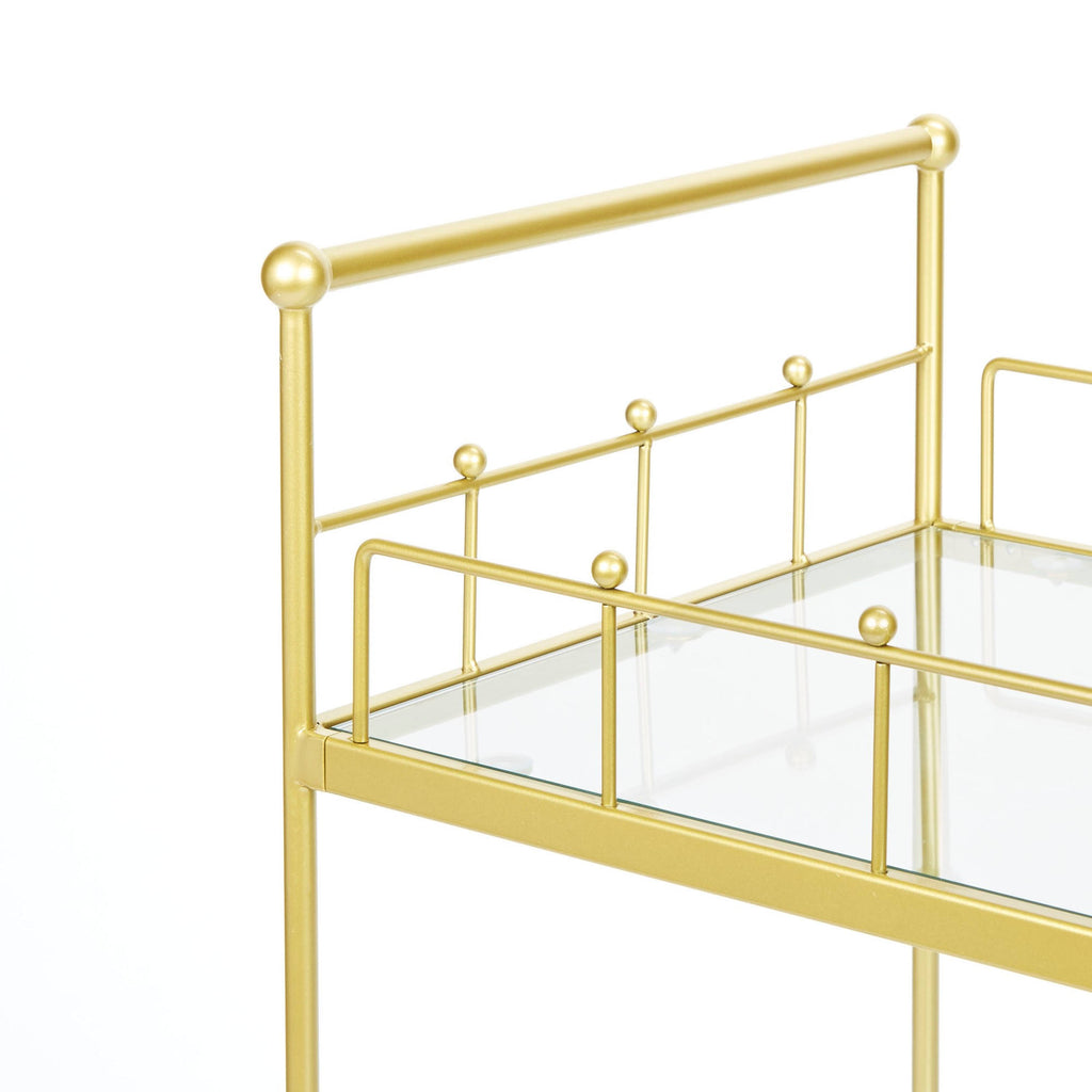 Gold Rectangular Serving Cart H39732