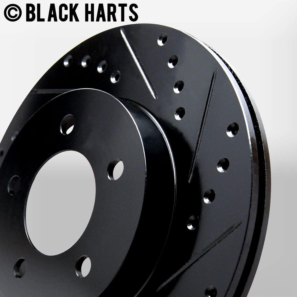 Black Hart Drill/Slot Disc Brake Rotors and Heavy Duty Pad Z9429
