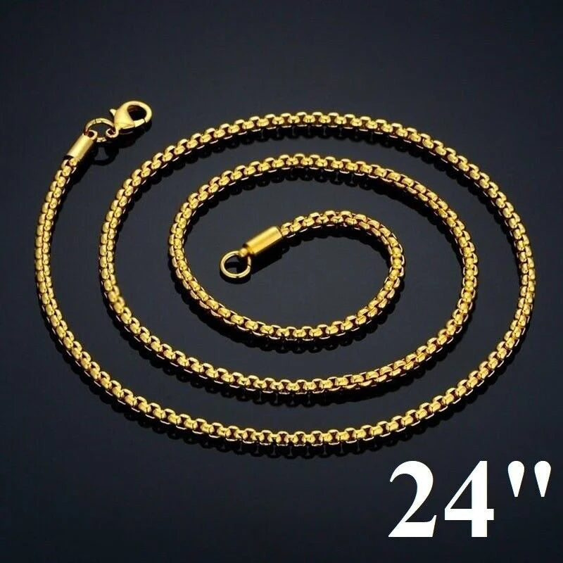 18k Gold Filled Dragon Pendant Cuban Link Chain 24" Necklace Q735