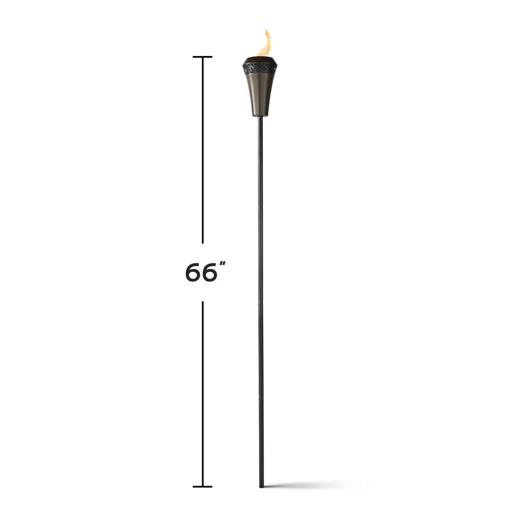 2-Pack 66 inch Outdoor Tiki Torch Metal Brown J84779