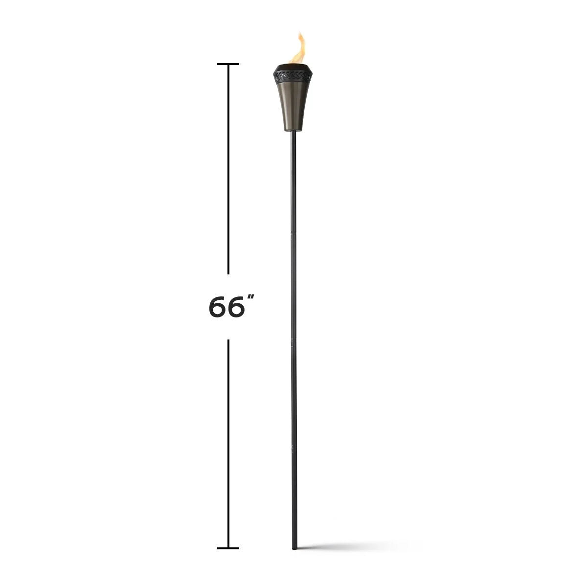 2-Pack 66 inch Outdoor Tiki Torch Metal Brown J84779