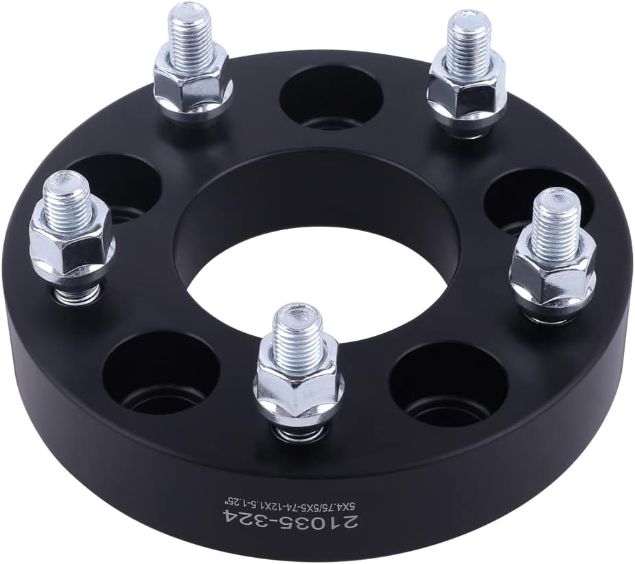 Black Forged 5x5 to 5x4.75 Wheel Adapters 1.5 Inch with 12x1.5 Studs Pack of 4 X90882