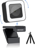 1080P 60fps HD Webcam with Light Microphone, 2 Built-in Noise Reduction Mics, Autofocus, Type C USB2.0, with Tripod T623748