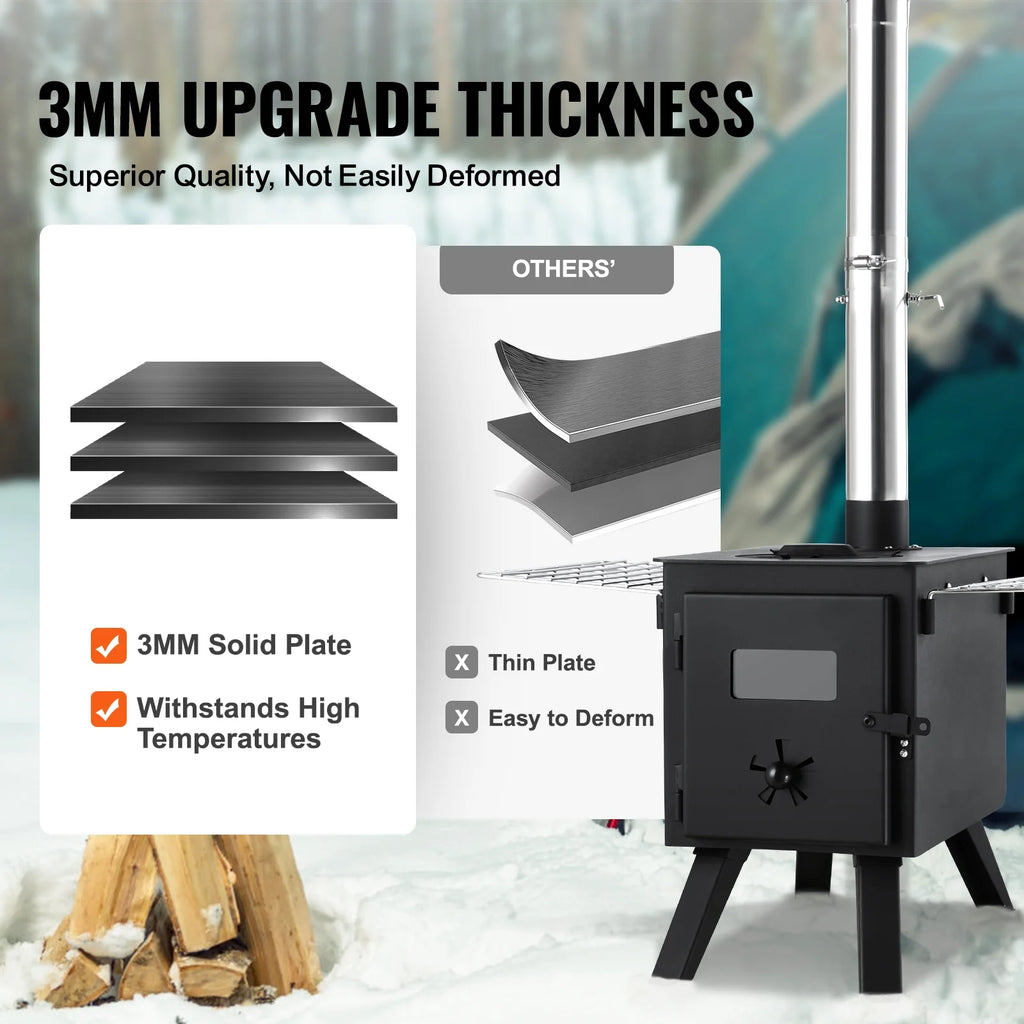 Portable Wood Stove for Camping with Pipes K797