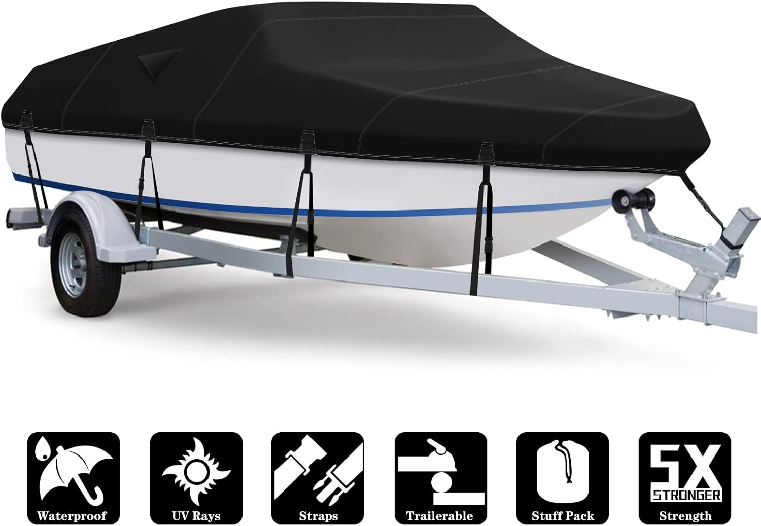 Gray Heavy Duty 600D Marine Grade Canvas Boat Cover P9767
