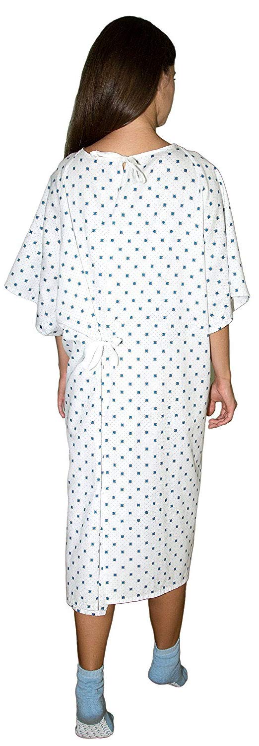4 Pack Hospital Gowns with Back Ties S7818