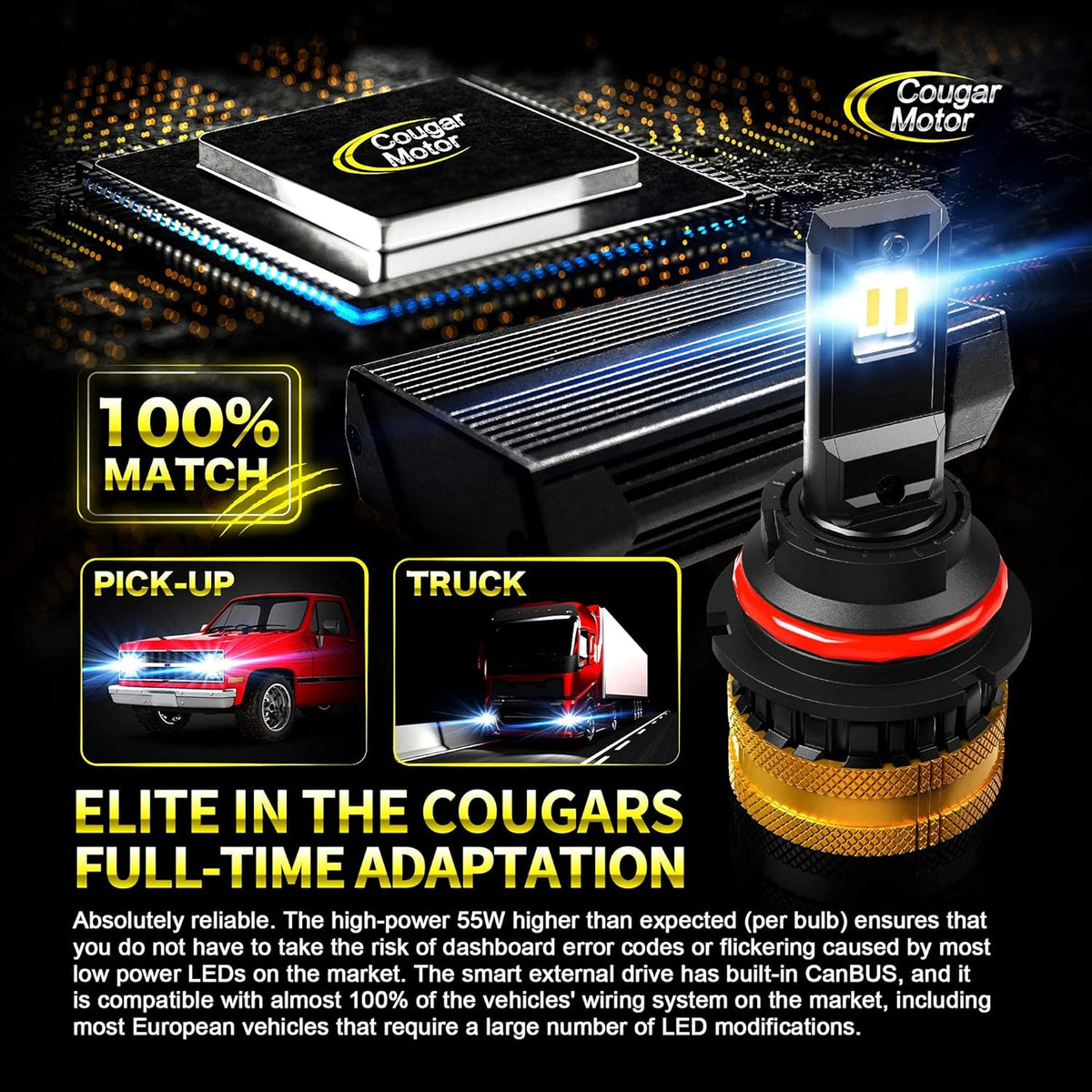 9007 LED Bulb HB5 6500K Cool White Conversion Kit U678705