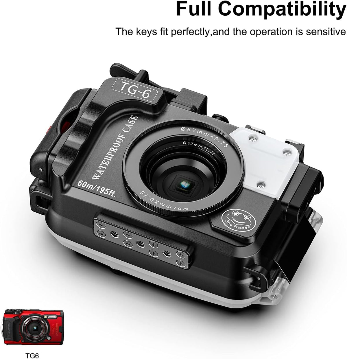 Black Waterproof Diving Case for Olympus TG-6 N762094