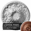 Hand-Painted Copper Penny Ceiling Medallion U71692