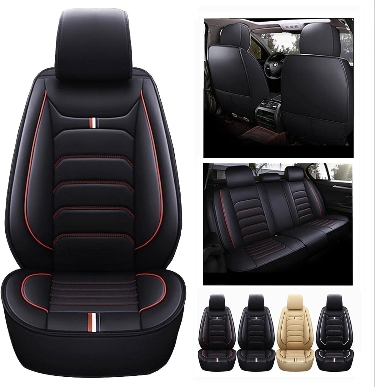 Beige PU Leather 5-seat Car Seat Covers for Celica F9345