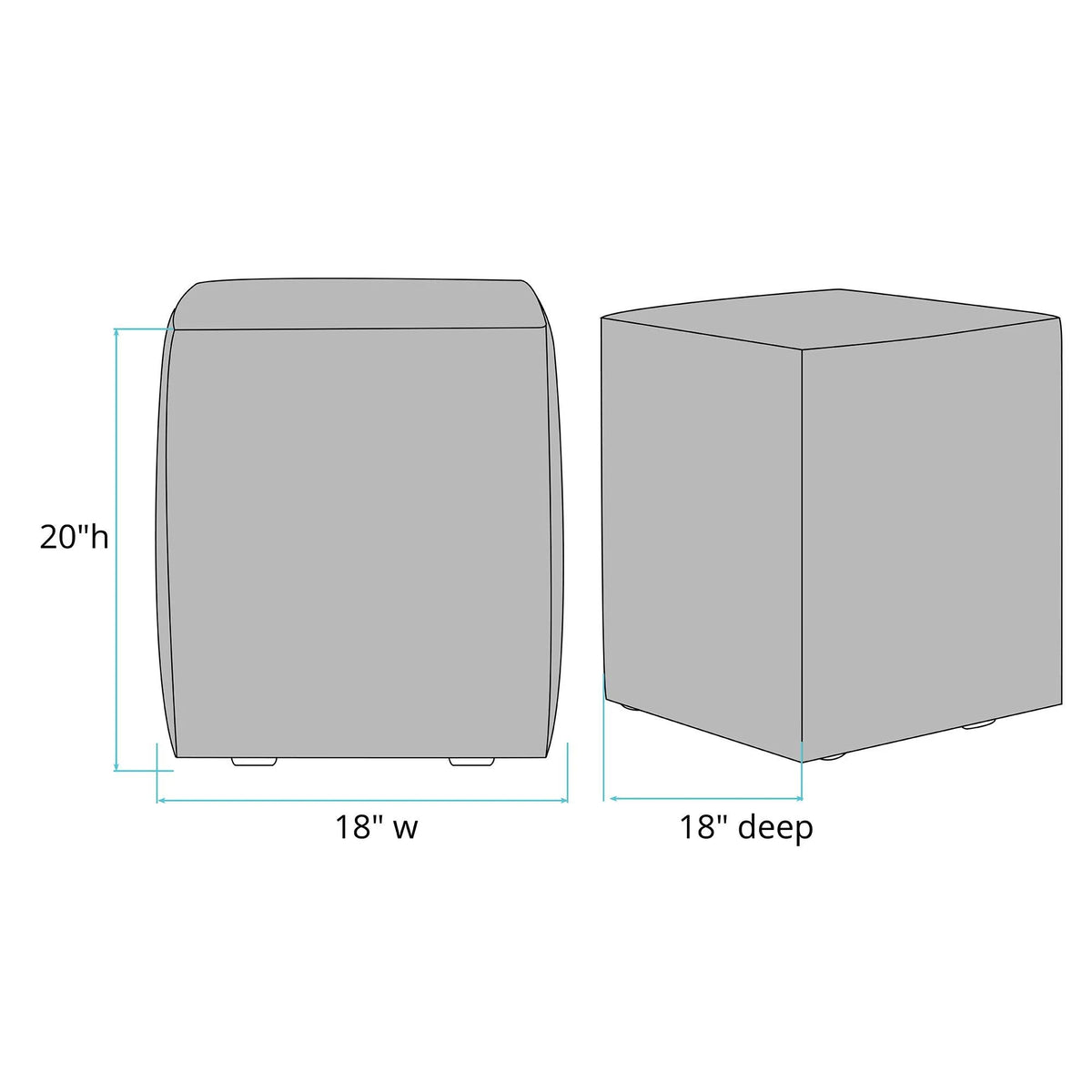 Charcoal Cube Ottoman N55425