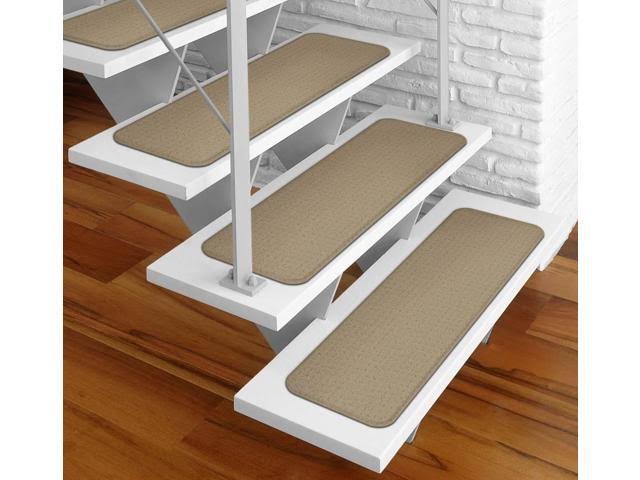 Set of 15 Adhesive Carpet Stair Treads - Camel Tan - 8 in. x 30 in. G7175
