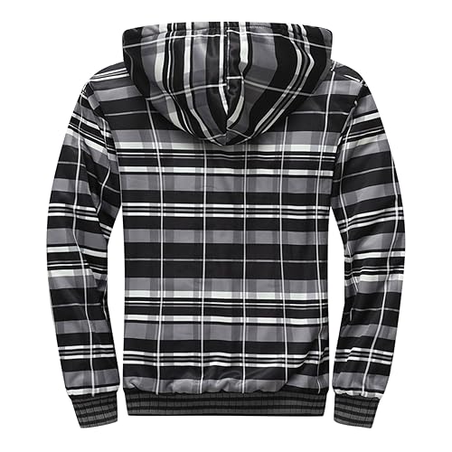 Mens Zip Up Hoodie Fleece Sherpa Lined Heavyweight Jacket R7679