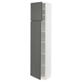 White High Cabinet with shelves and 2 Doors D98105