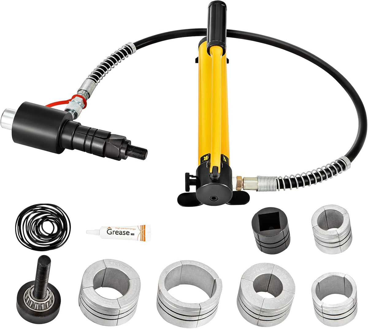 Hydraulic Exhaust Pipe Expander, 10 T Manual Pipe Stretcher with 4 Dies and 2 Storing Case P371