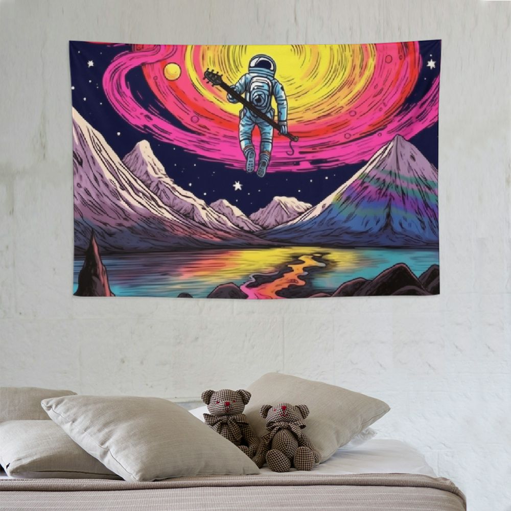 UFO Astronaut Galaxy Space Wall Art Tapestry 60x40 Inch G55730