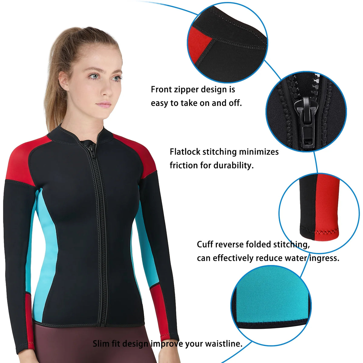 2mm Neoprene Long Sleeve Wetsuit Jacket I233