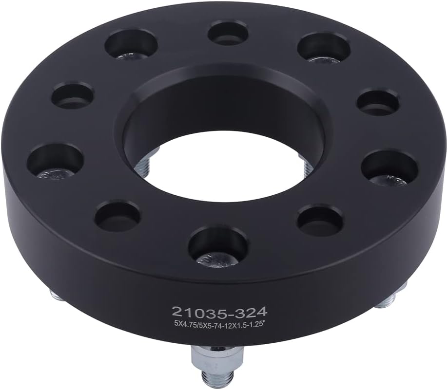 Black Forged 5x5 to 5x4.75 Wheel Adapters 1.5 Inch with 12x1.5 Studs Pack of 4 X90882