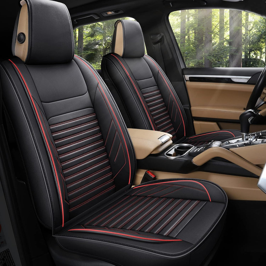 Black Full Set Leather Car Seat Covers U687026