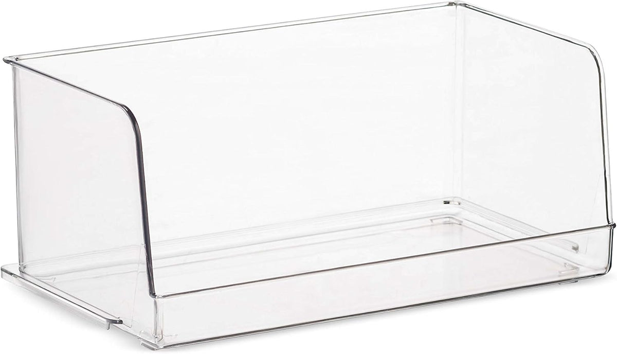 Set Of 4 Clear Plastic Stackable Food Storage Bins H531788