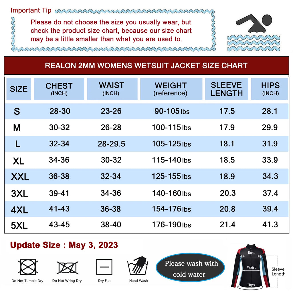 2mm Neoprene Long Sleeve Wetsuit Jacket I233