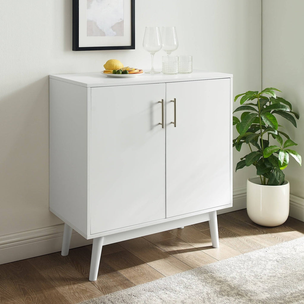 White Mid-Century Accent Cabinet S92744