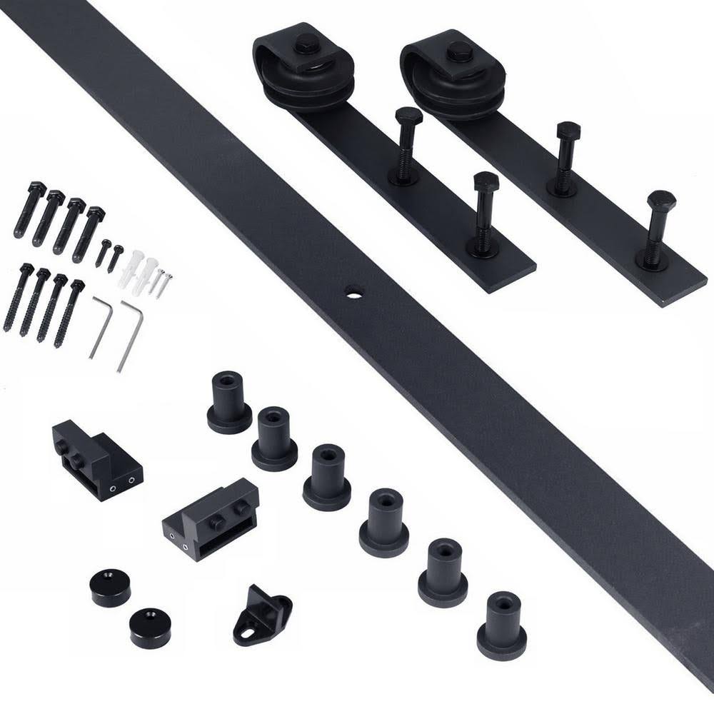 Charcoal Black Solid Wood Interior Sliding Barn Door F2698