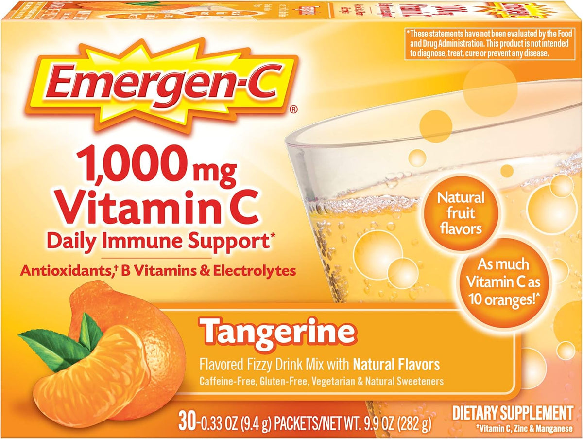 Tangerine Flavor Vitamin C Powder, 1000mg, 30 Count Q694
