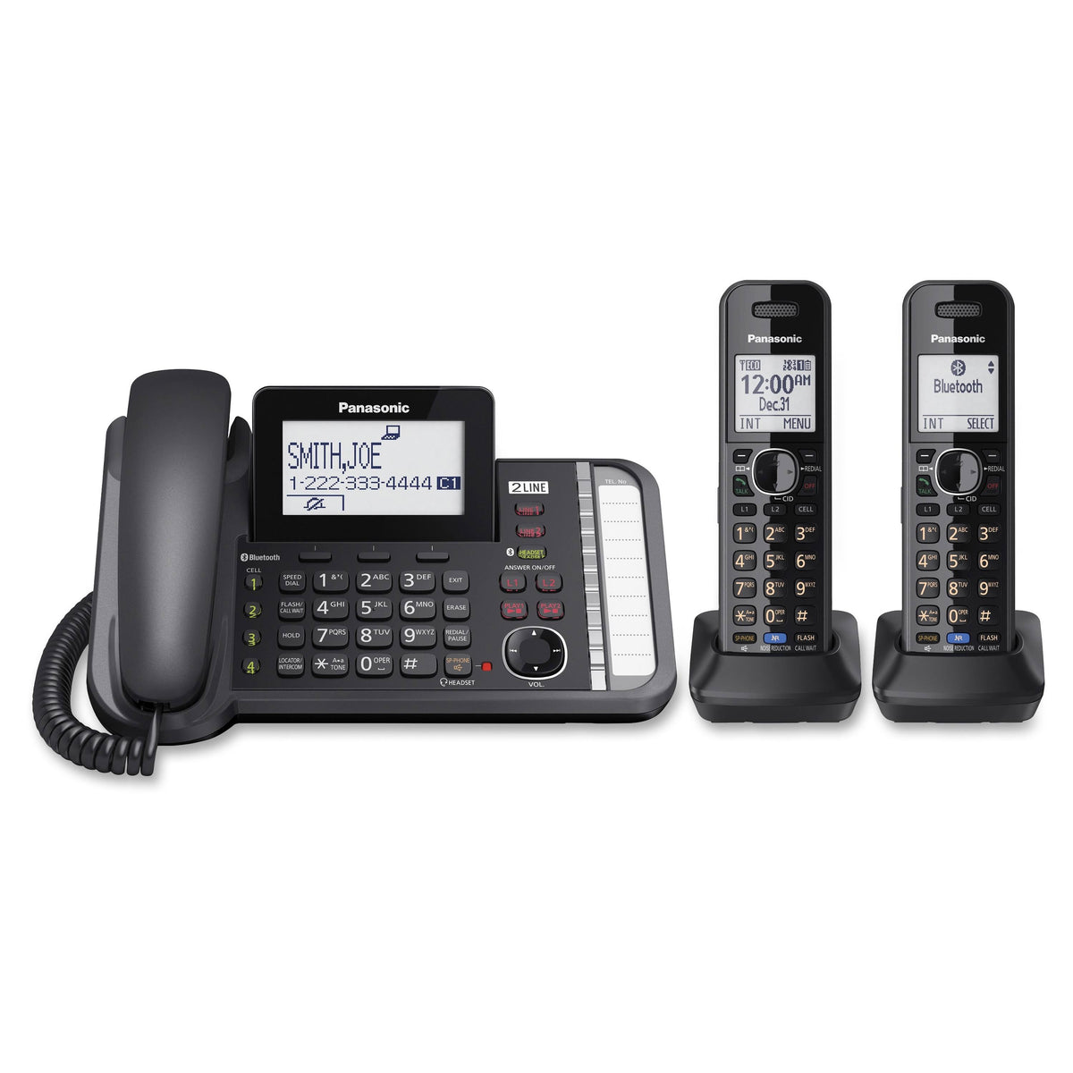Black Expandable Phone System with 2 Handsets L403