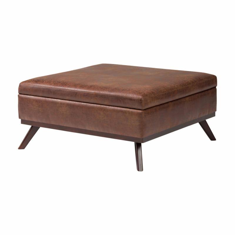 Midnight Black Square Storage Ottoman T402