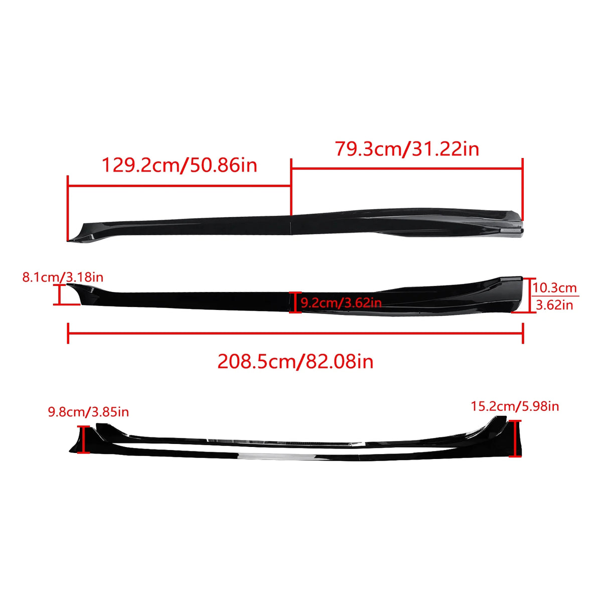 Gloss Black ABS Side Skirts for Tesla Model 3 C8930