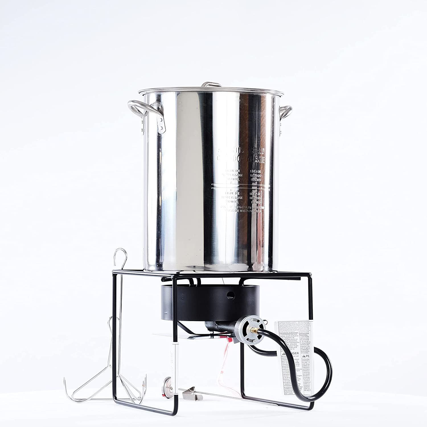 12 in. Welded Square Turkey Fryer Package with Stainless Steel Pot A151390
