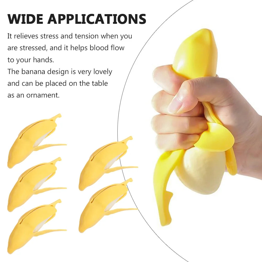 5pcs Banana Squeeze Toys Stress Relief Toys I533390